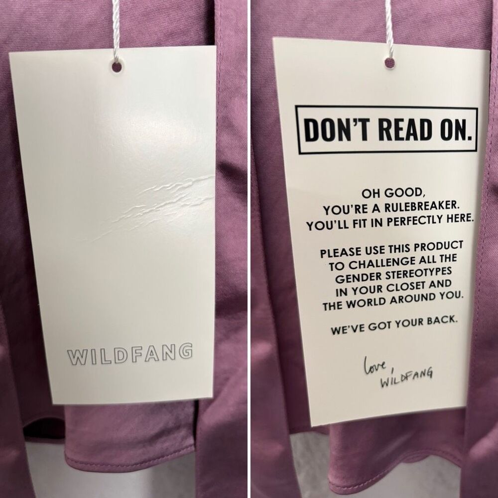 Wildfang “Empower” Satin Cami Halter Scarf Neck Tie Back Mauve M NWT - Picture 11 of 12